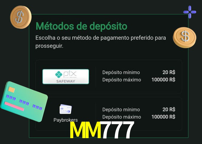 O cassino MM777 oferece uma grande variedade de métodos de pagamento